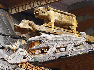 Himalayan crocodile from the Durga temple at Kalpa, Kinnaur