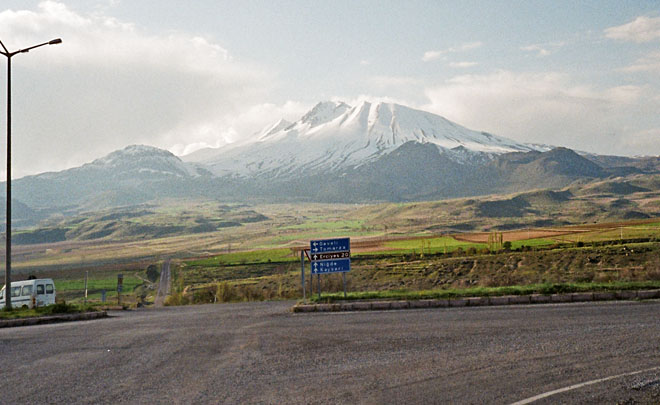 Mount Erciyes from outskirts of Develi town