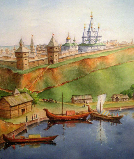 Kremlin of Staritza before destruction in early 17th century