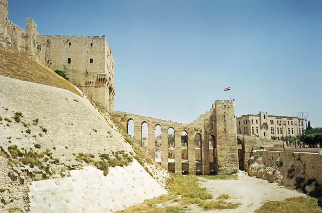 main entrance to the citadel of Aleppo