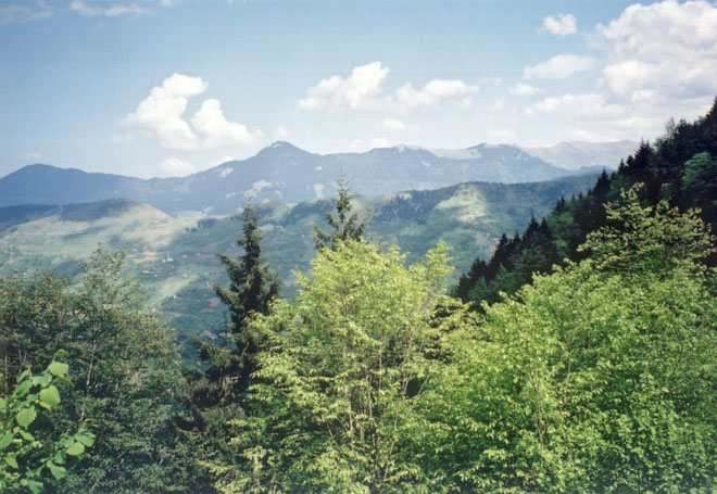view of mountain ridges from Vazelon monastery