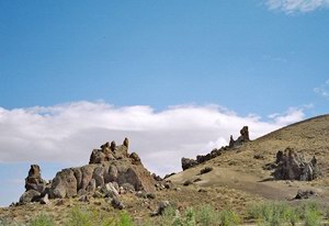 Tuffo rock formations near highway