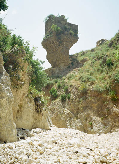 ruins of a bridge over Parmenius torrent