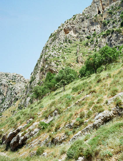 caves in the northwest precipice of Mount Silpius