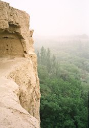 Jiaohe: a cave above a cliff